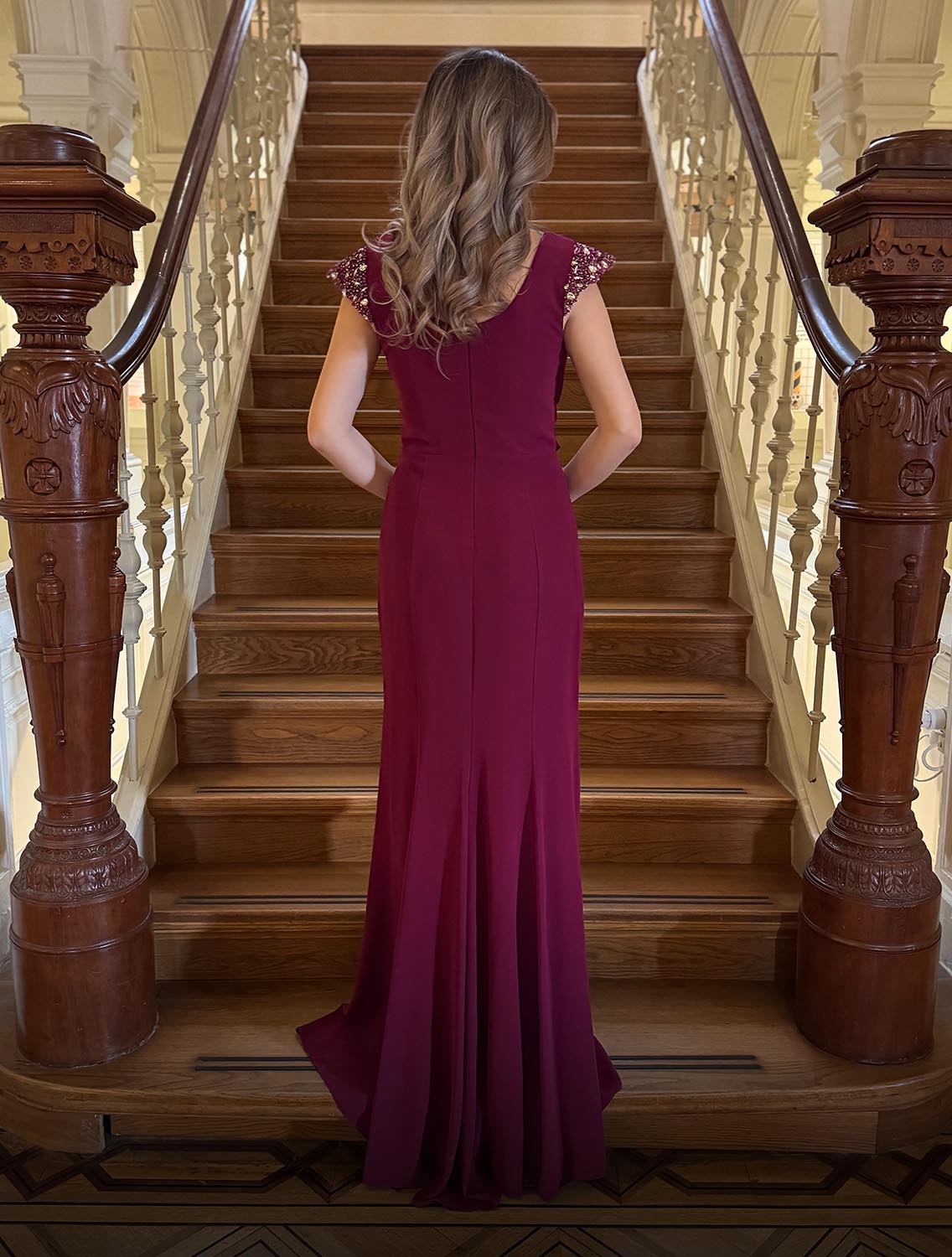 Serena Dress Fuchsia Achter