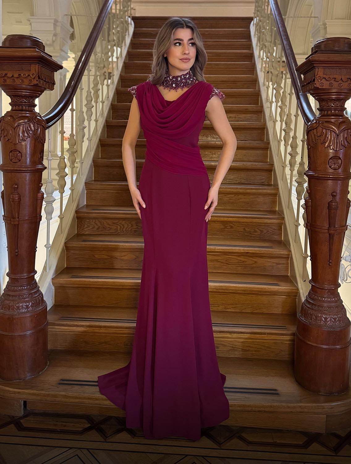 Serena Dress Fuchsia Voor