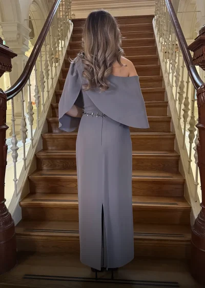 Damla Dress Grijs Achter