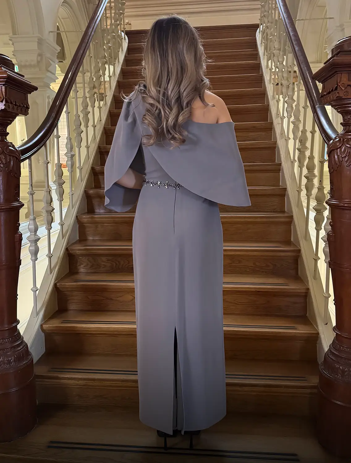 Damla Dress Grijs Achter