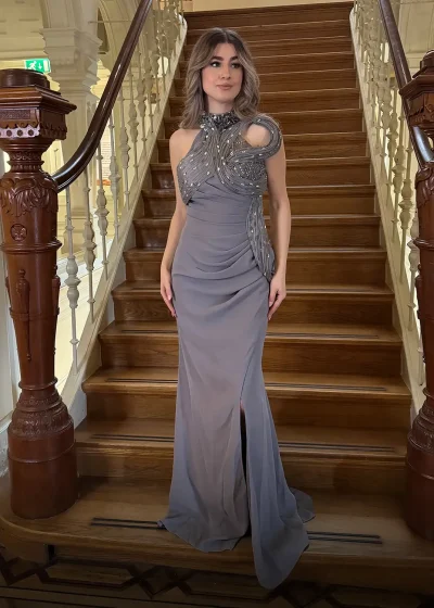 Olive Dress Grijs Voor