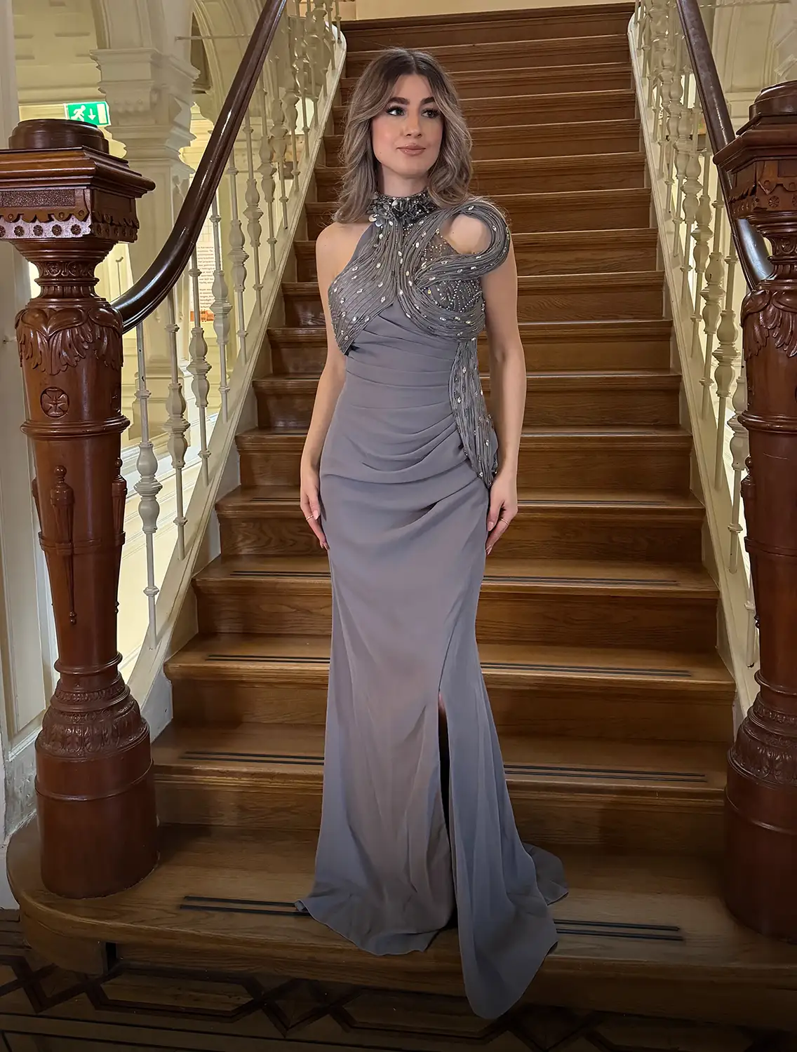 Olive Dress Grijs Voor