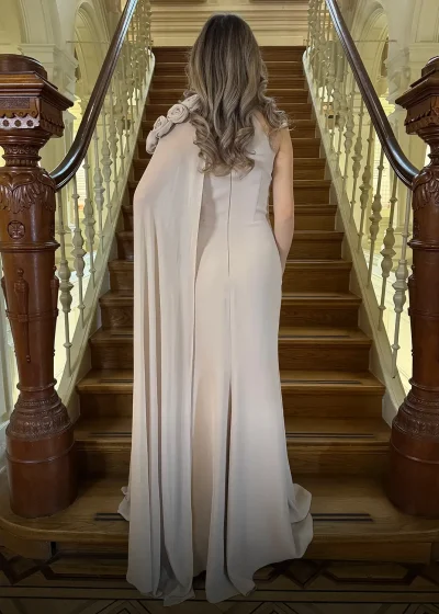 Rosalina Dress Beige Achter