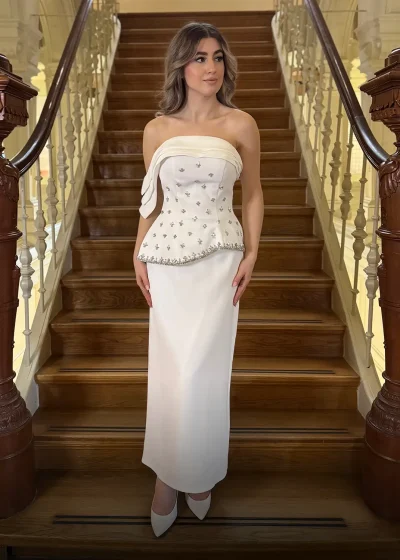 Tifanny Dress Wit Voor