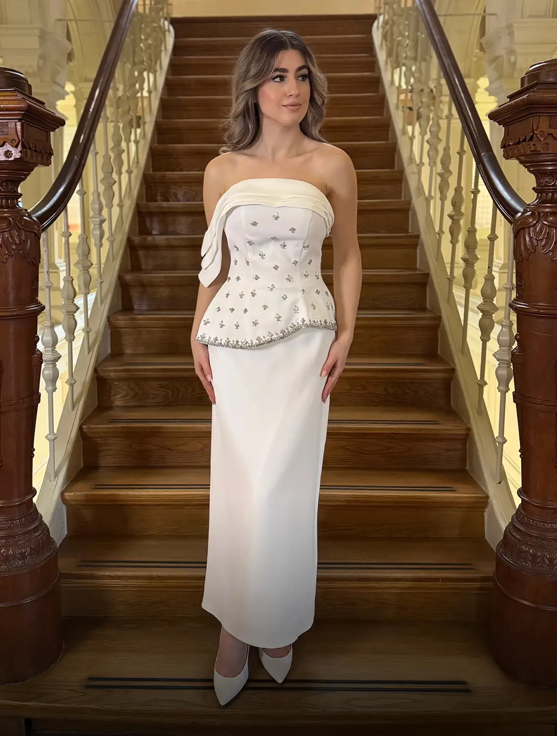 Tifanny Dress Wit Voor