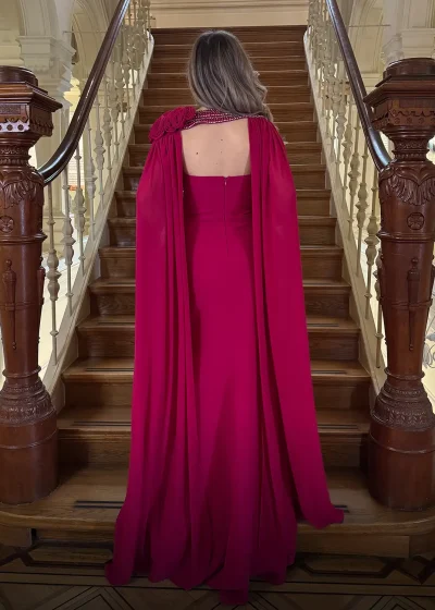 Violetta Dress Fuchsia Achter