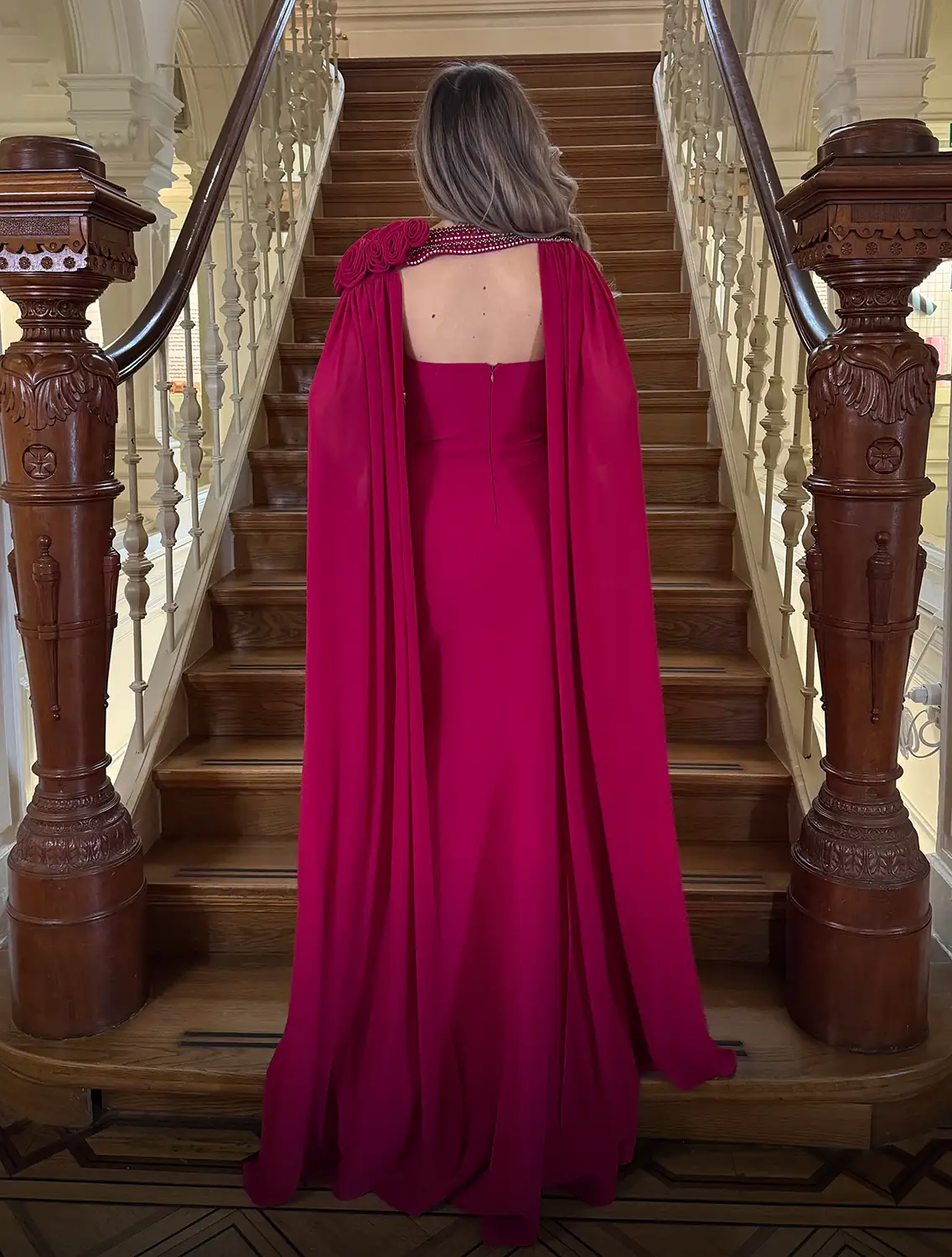 Violetta Dress Fuchsia Achter