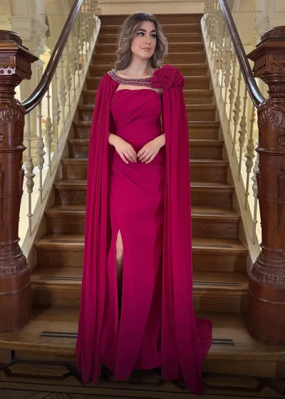 Violetta Dress Fuchsia Voor