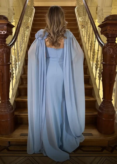 Violetta Dress Lichtblauw Achter