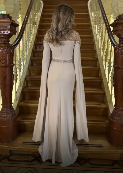 Zarah Dress Beige Achter