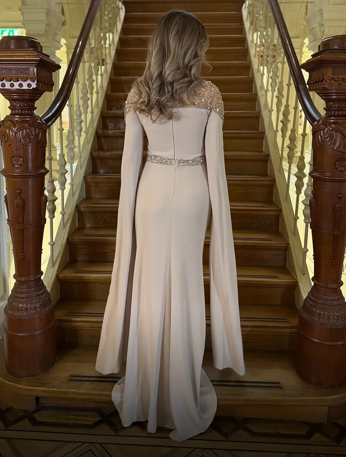 Zarah Dress Beige Achter