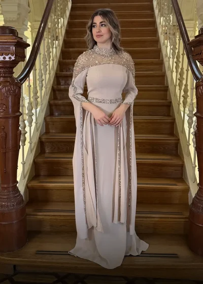 Zarah Dress Beige Voor