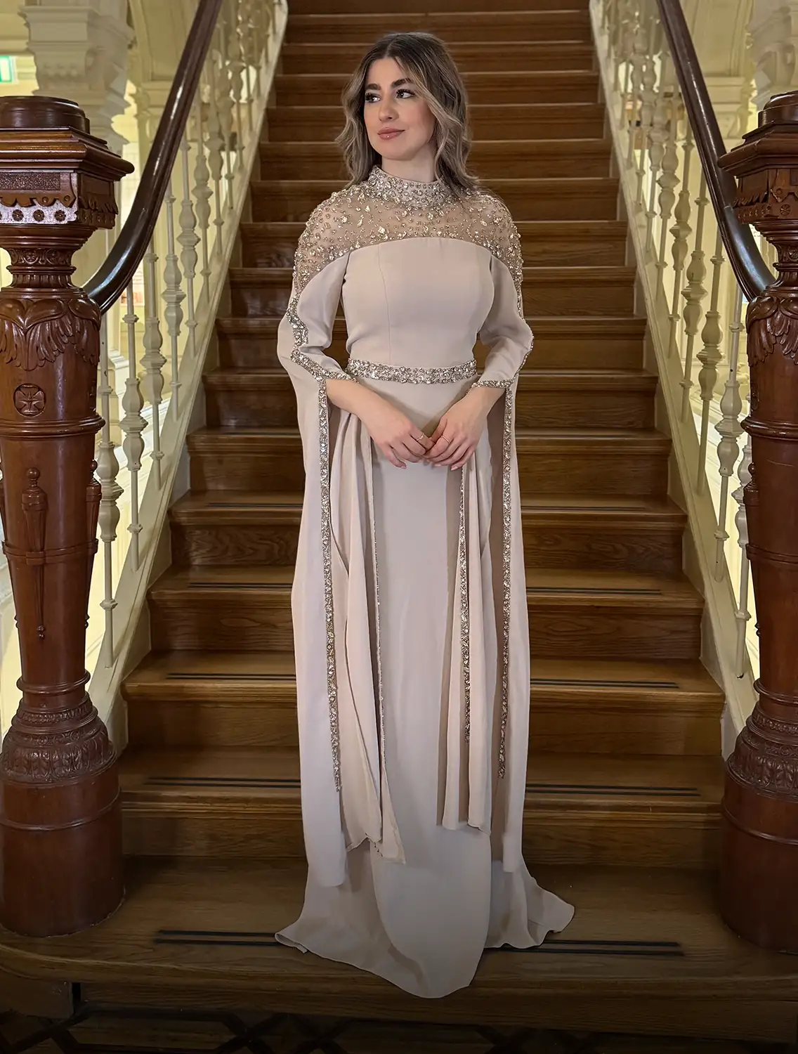 Zarah Dress Beige Voor